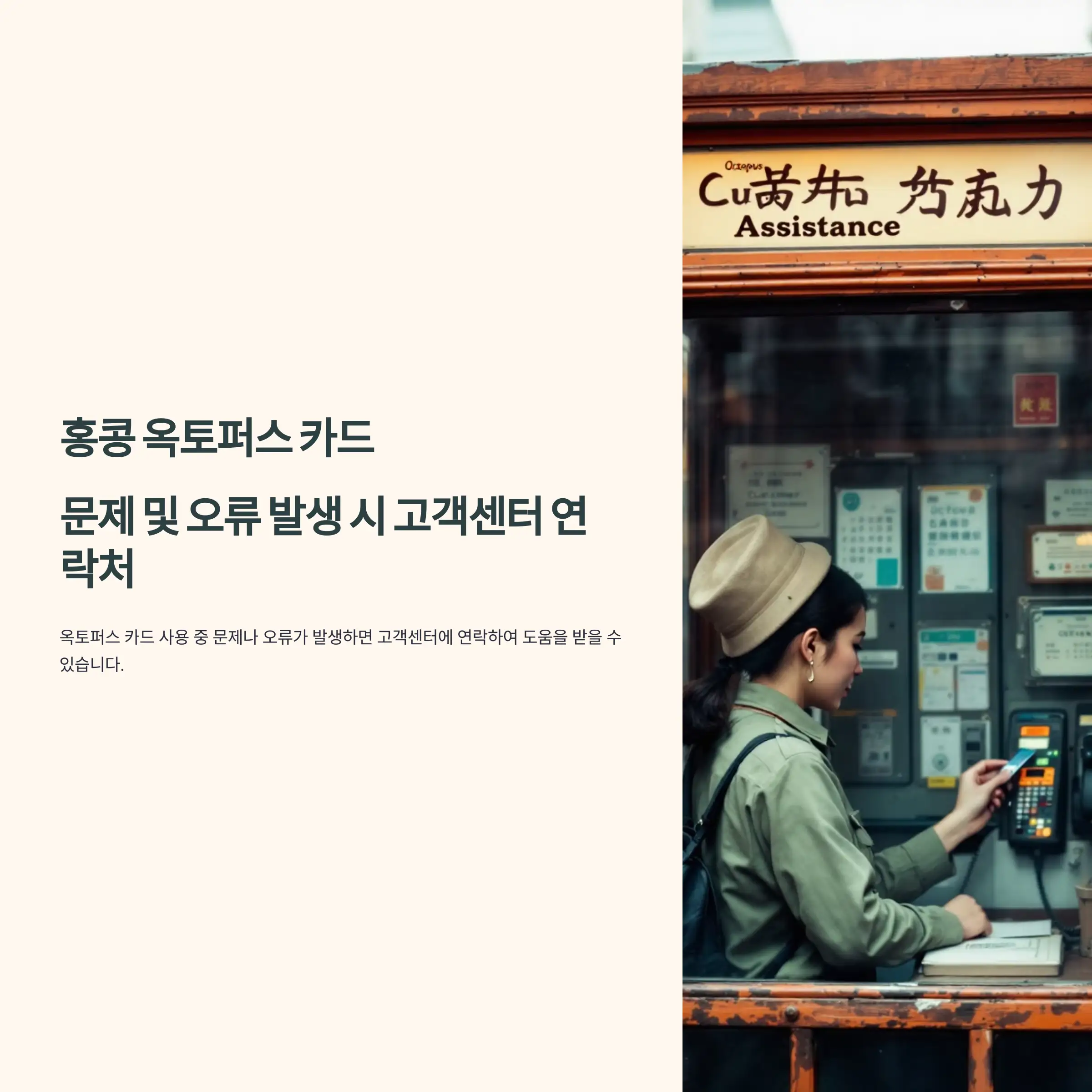 홍콩 옥토퍼스 카드 문제 및 오류 발생 시 고객센터 연락처 활용 팁