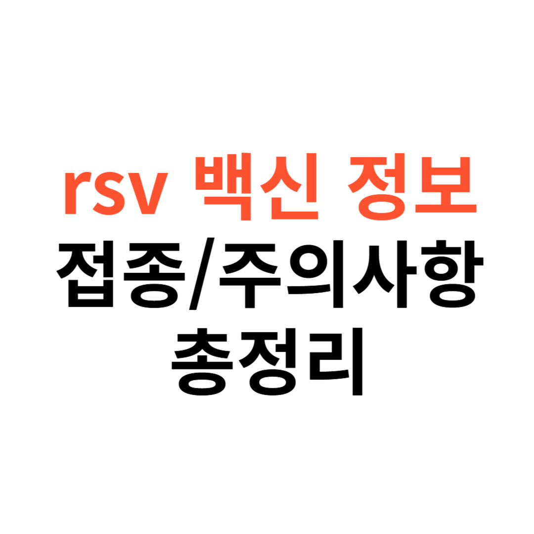 rsv백신 정보