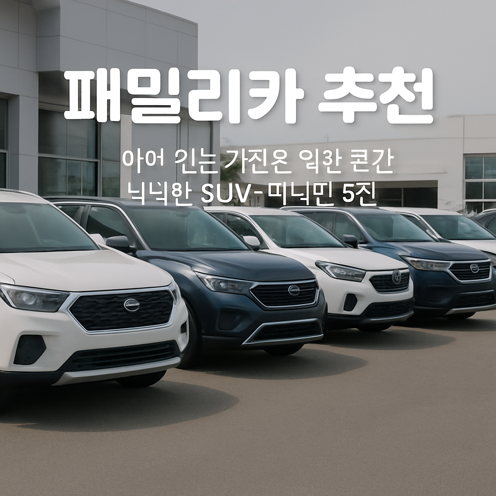 패밀리카 추천: 아이 있는 가정을 위한 공간 넉넉한 SUV&middot;미니밴 5선