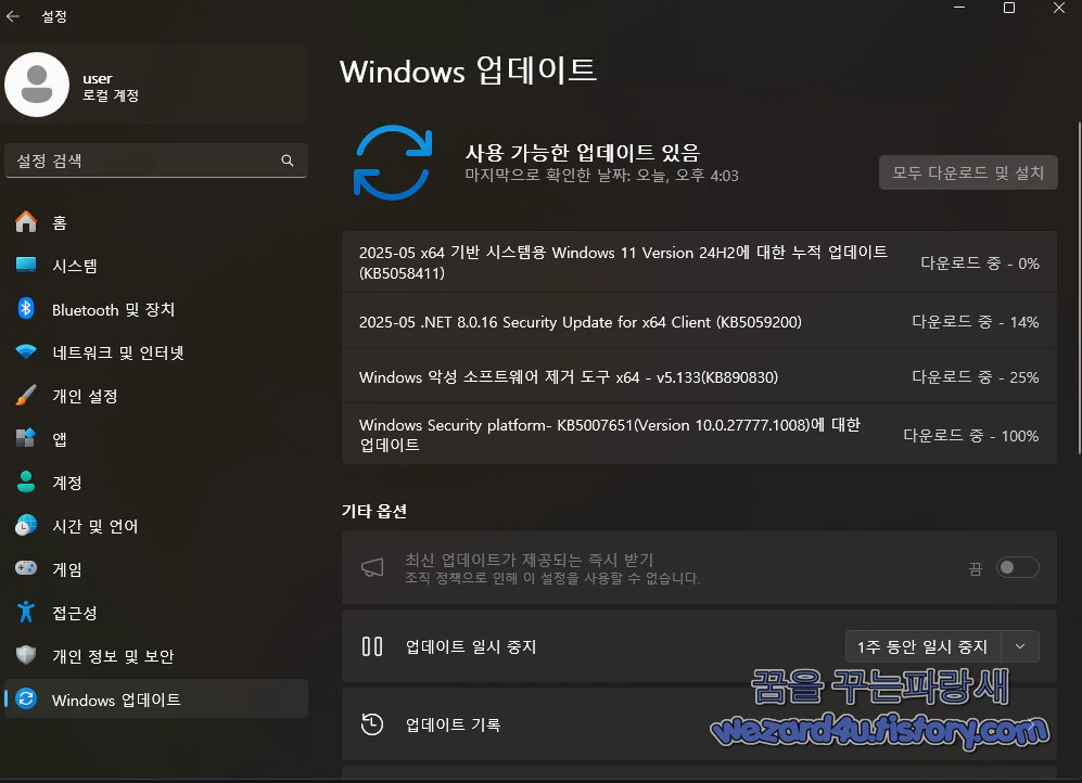 2025-05 x64 기반 시스템용 Windows 11 Version 24H2에 대한 누적 업데이트(KB5058411