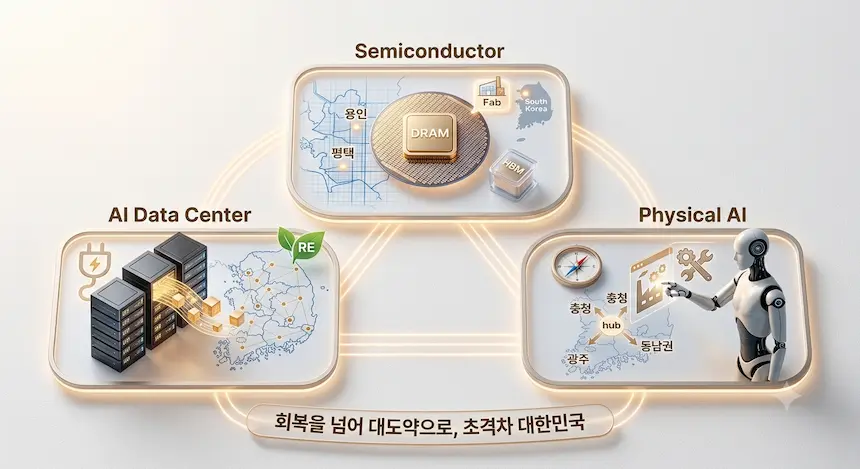 3대 메가프로젝트 반도체 AI데이터센터 피지컬AI 구조도