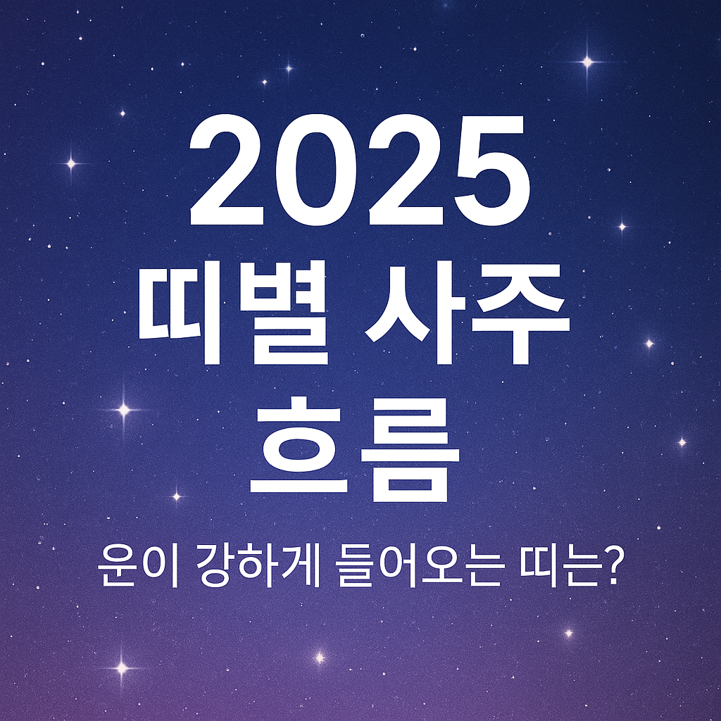 2025 띠별 사주 흐름