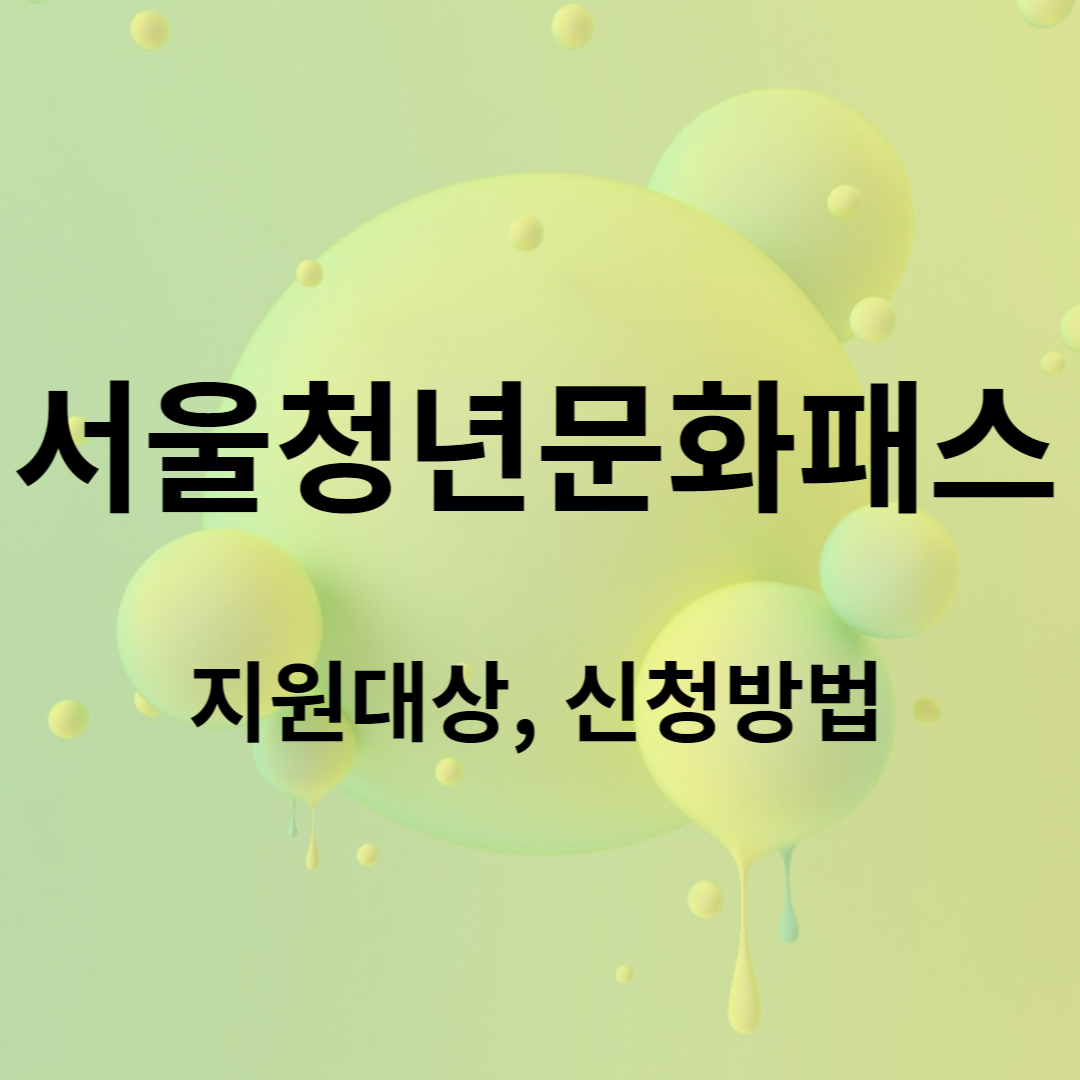 서울청년문화패스 지원대상,신청방법 그림