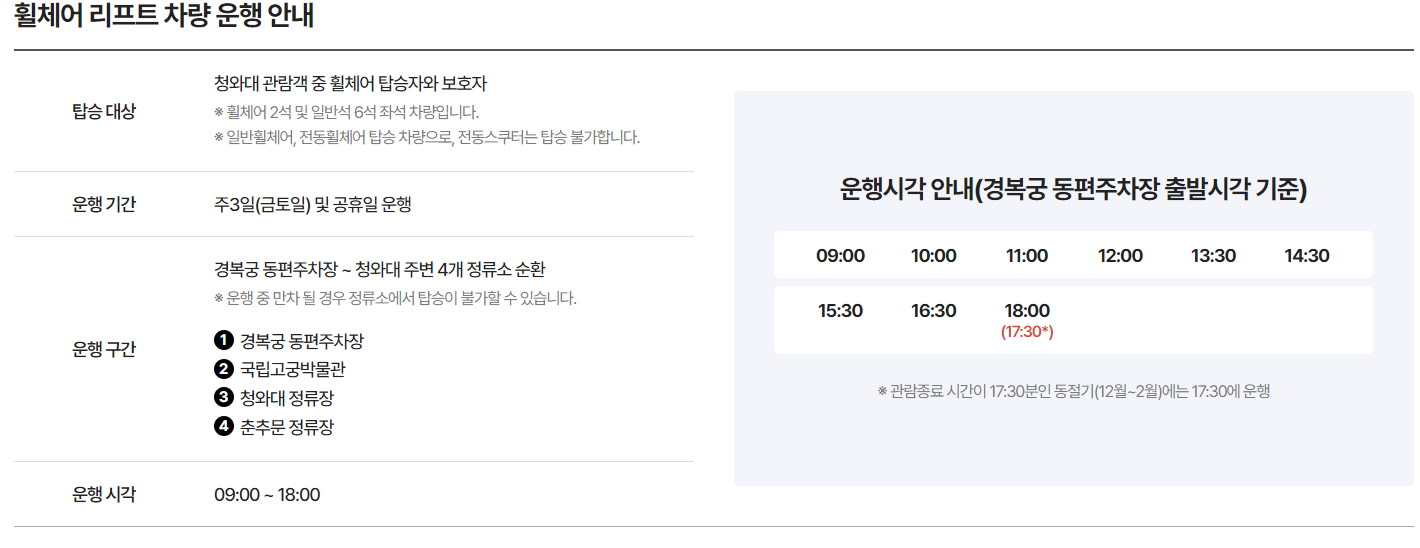 청와대 오시는 길 및 관람지도 보기