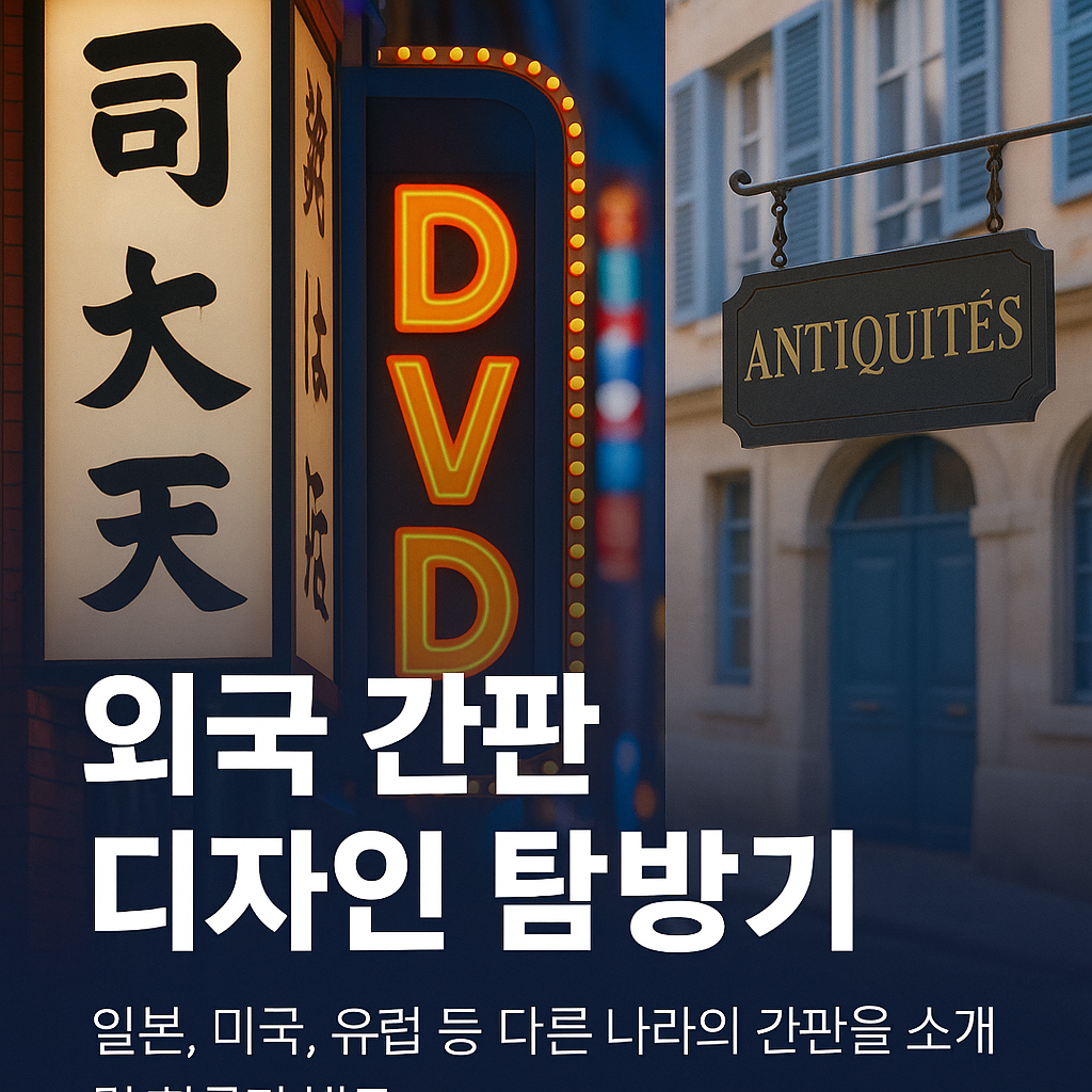외국 간판 디자인 탐방기 – 일본, 미국, 유럽 등 다양한 나라의 거리 간판을 소개하고 한국과 비교-