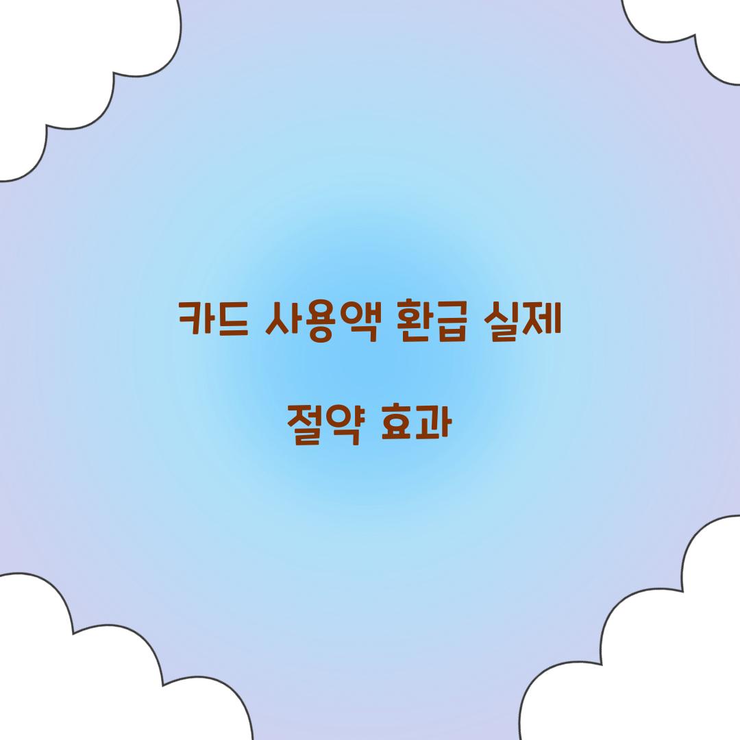 카드 사용액 환급 실제 절약 효과