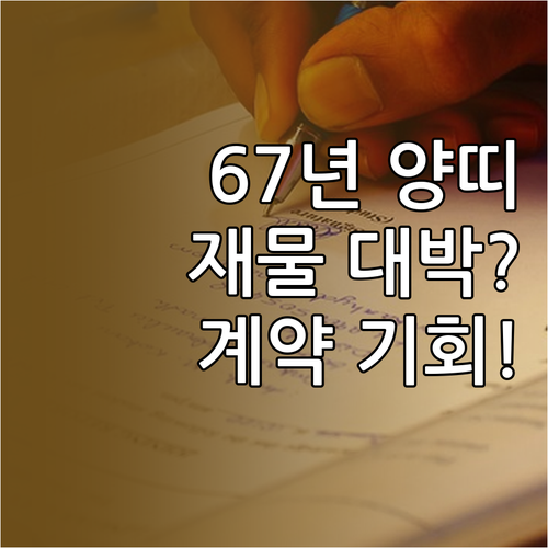 2026년 3월 67년생 양띠 운세 ..