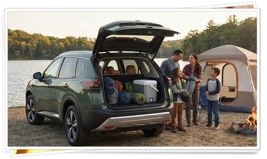 닛산 엑스트레일 로그 SUV 가족 캠핑 라이프스타일 7인승 트렁크