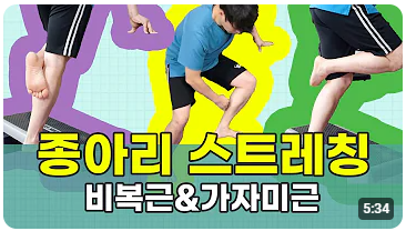 가자미근 운동, 종아리 근육 운동 동영상