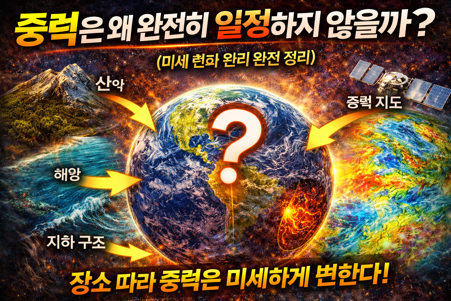 중력은 왜 일정하지 않을까 위치마다 달라지는 이유 완전 정리