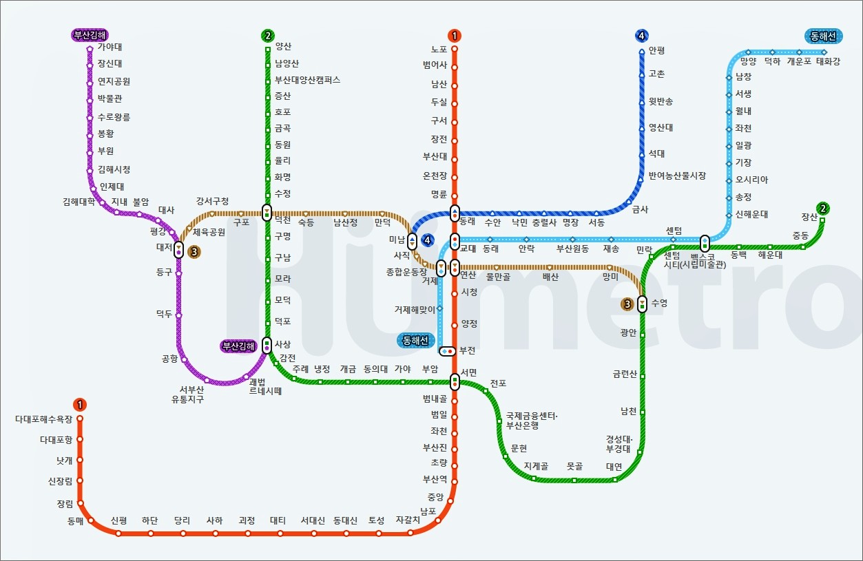 부산 도시철도 노선도
