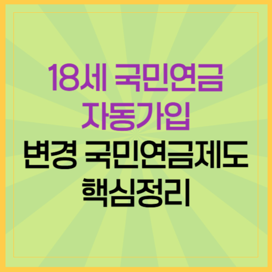 만18세 국민연금 자동가입