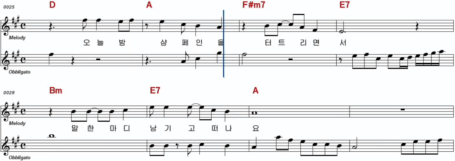 주현미 내일가면 안되나요 악보