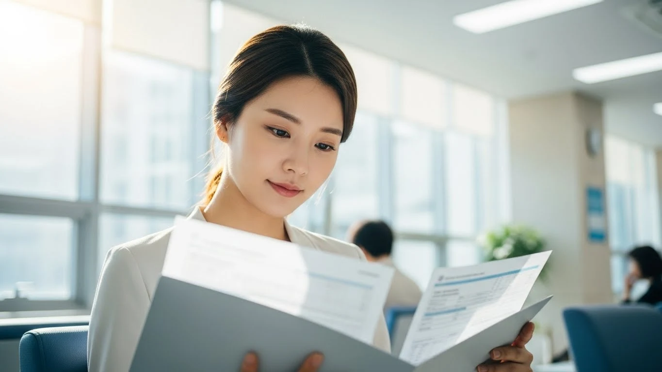 병원에서 건강검진 결과지를 확인하는 장면의 이미지