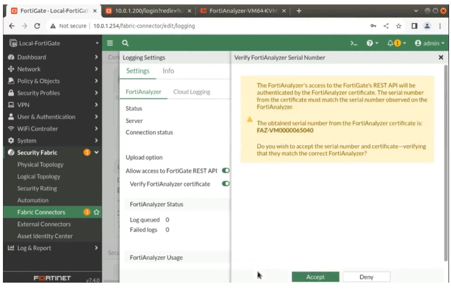 FortiAnalyzer 연동