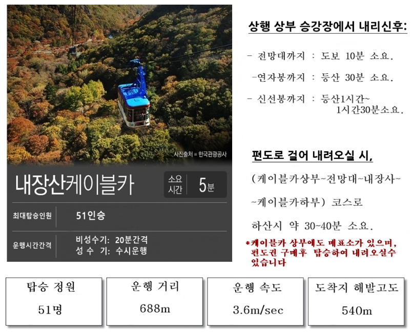 내장산 케이블카