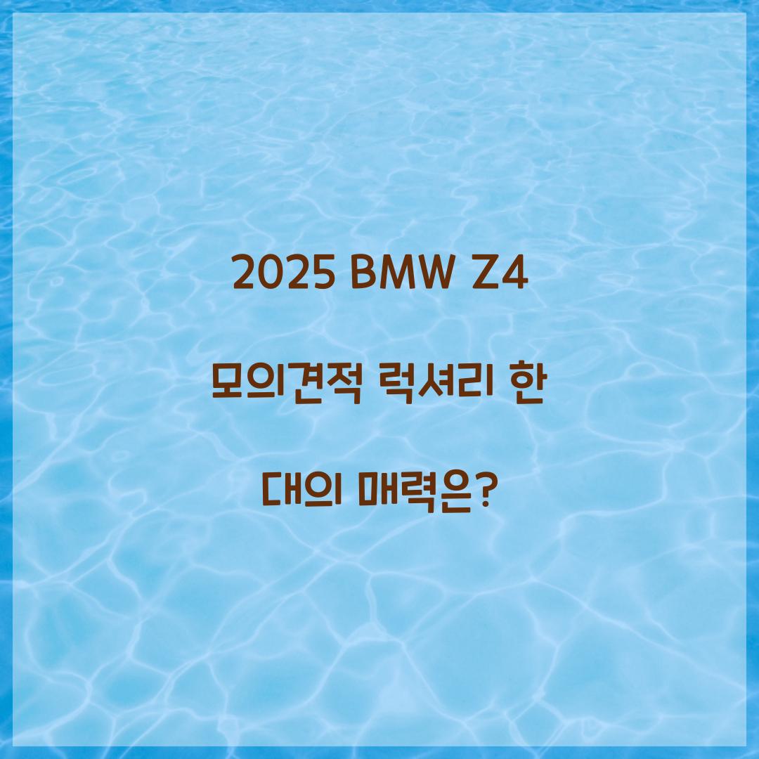 2025 BMW Z4 모의견적