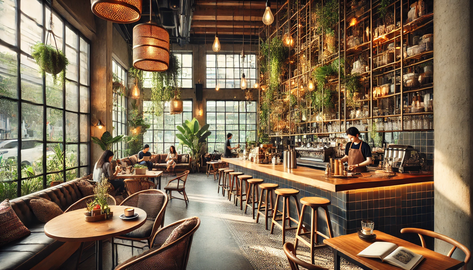 방콕의 감성적인 이색 카페 내부 모습