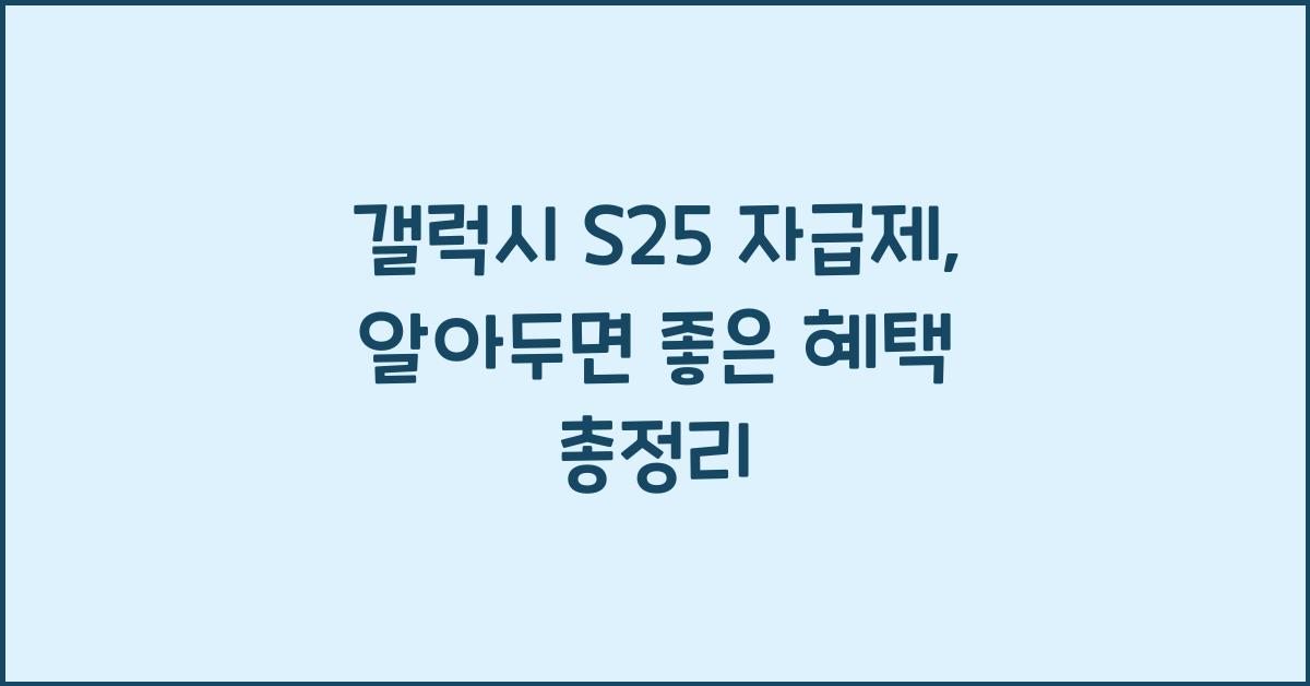 갤럭시 s25 자급제