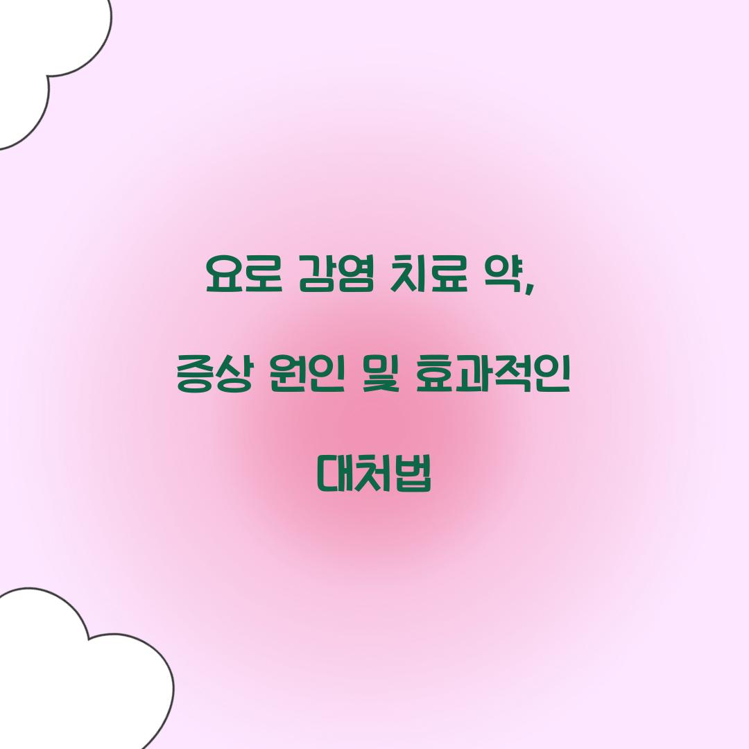요로 감염 치료 약