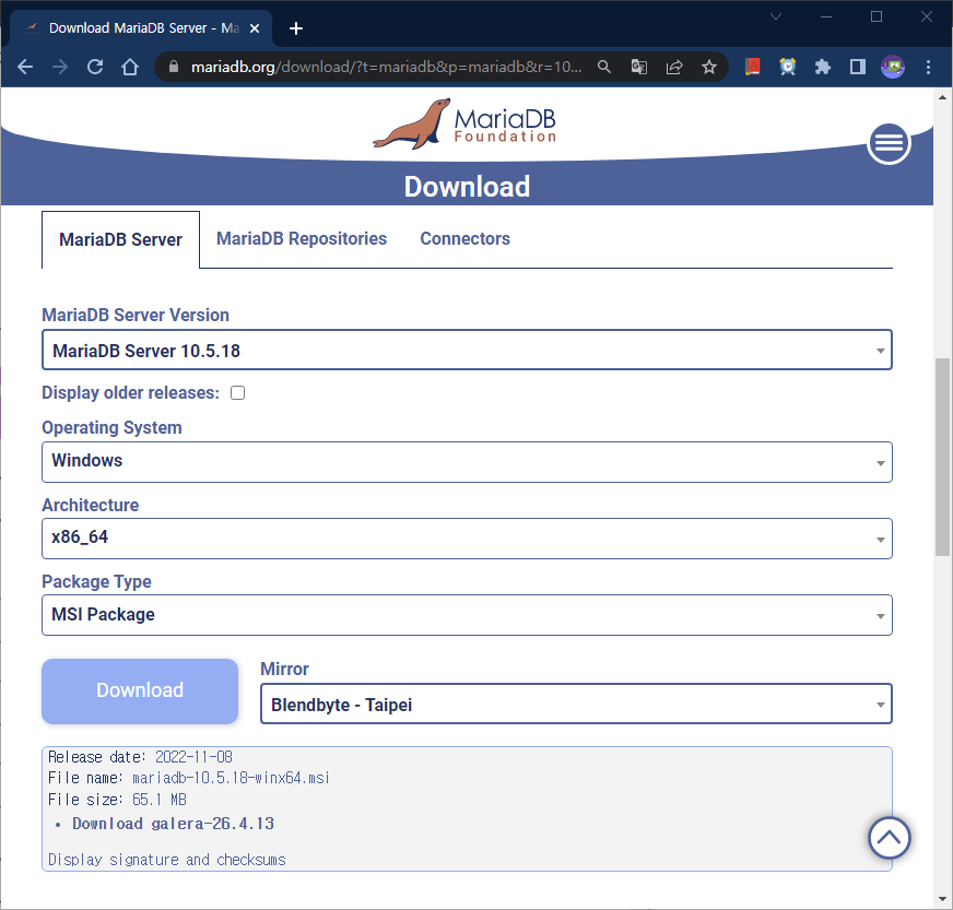 [MariaDB] 윈도우10 MariaDB 설치하기