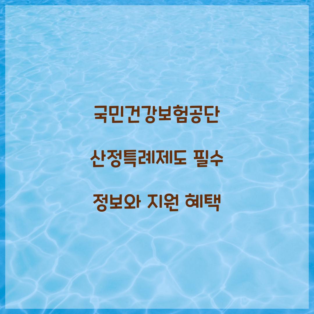 국민건강보험공단 산정특례제도