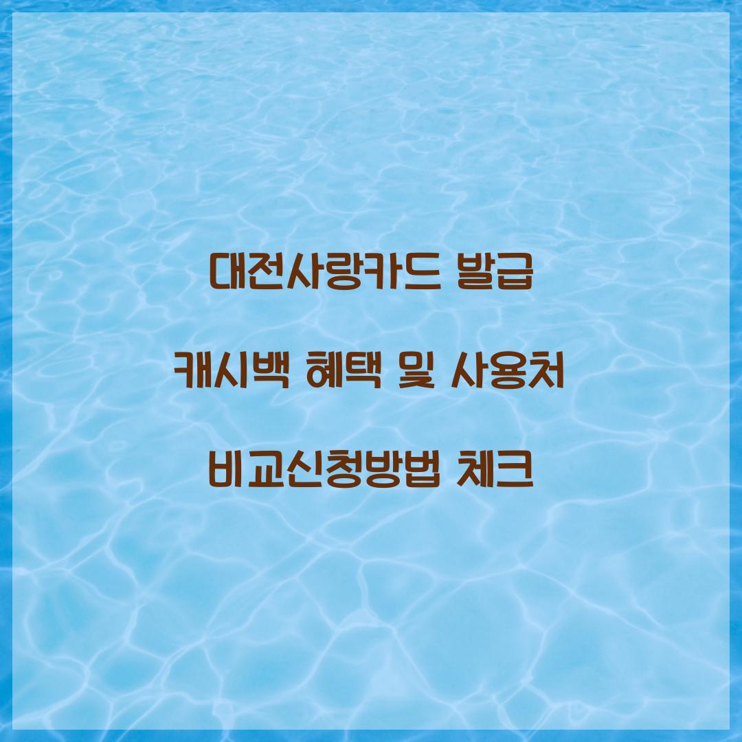 대전사랑카드 발급 캐시백