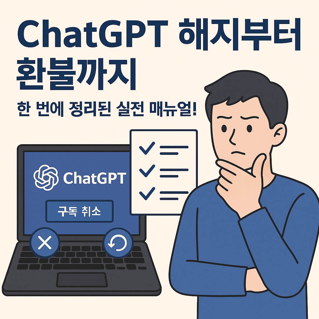 ChatGPT 해지 방법 총정리 챗지피티 Plus 구독 취소, 환불, 계정 삭제까지