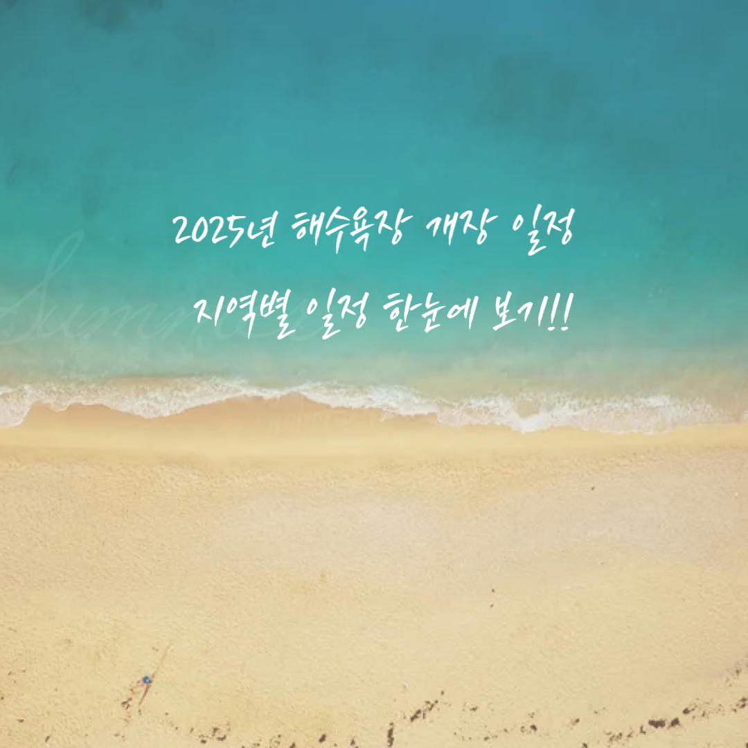 ☀️ 2025년 해수욕장 개장 언제부터? 지역별 일정 한눈에 보기