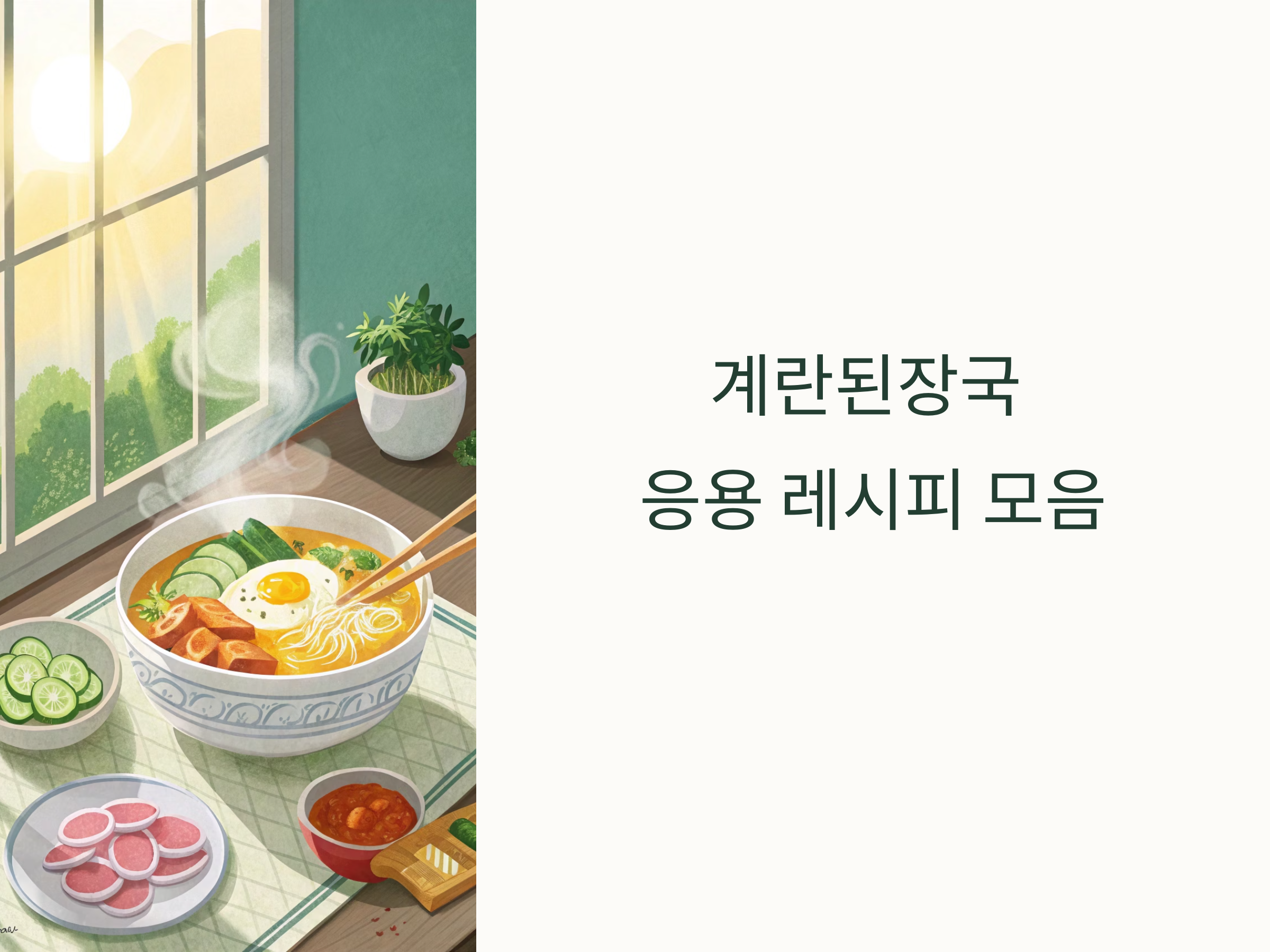 구수하고 든든한 계란된장국 응용 레시피 모음