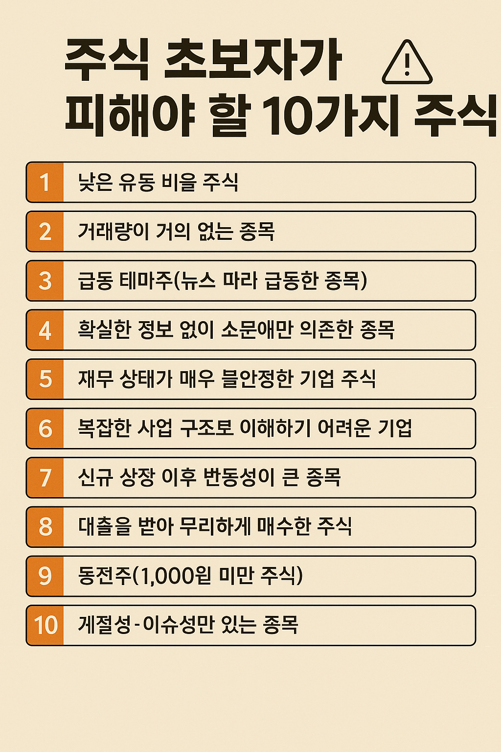 초보 주식 실패 방지 리스트 [2025 최신판]