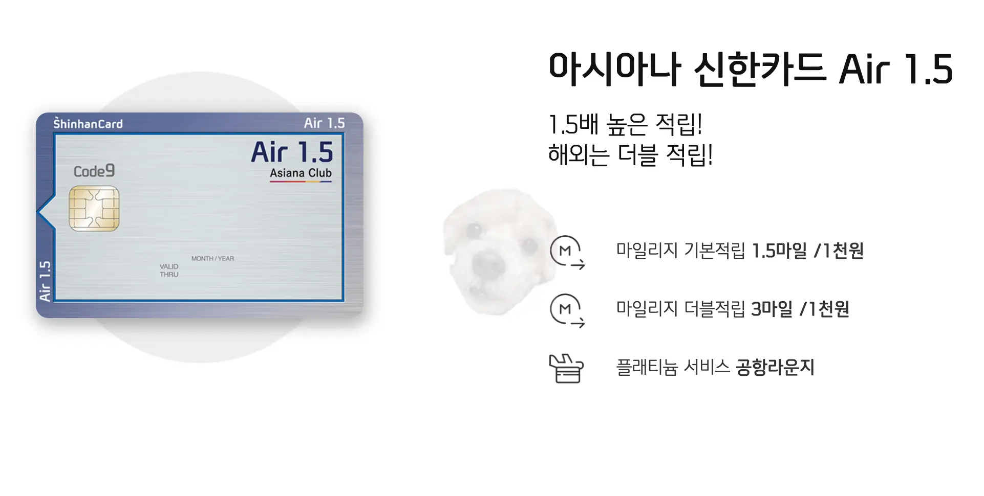 항공 마일리지 적립에 최적화된 아시아나 신한카드