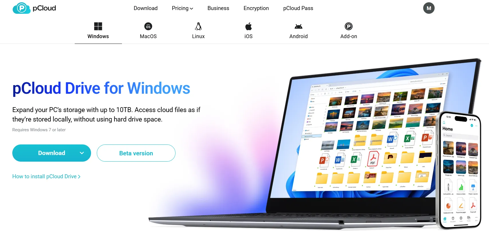 무료 20GB 클라우드 pCloud 앱