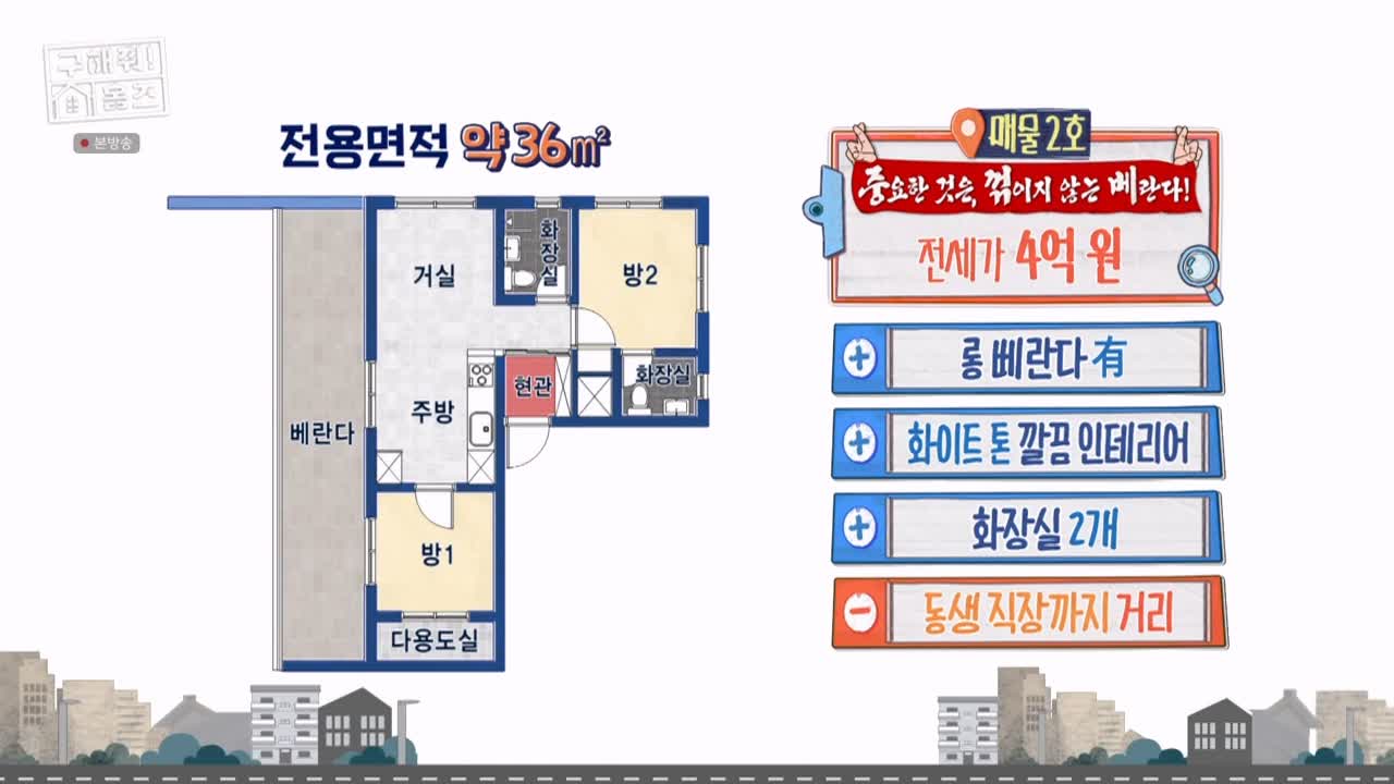 구해줘홈즈 서울시 송파구 오금동 <중요한 것은, 꺾이지 않는 베란다!> 매물 가격 및 구조 인테리어 리모델링 최종선택 소개 다시보기