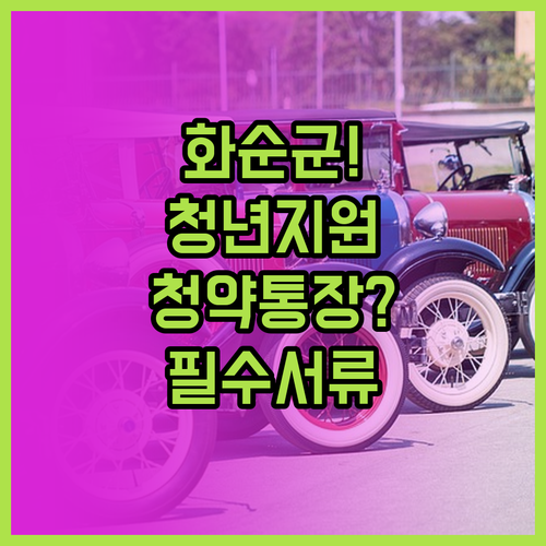 화순군 청년월세지원 청약통장 필수 조..