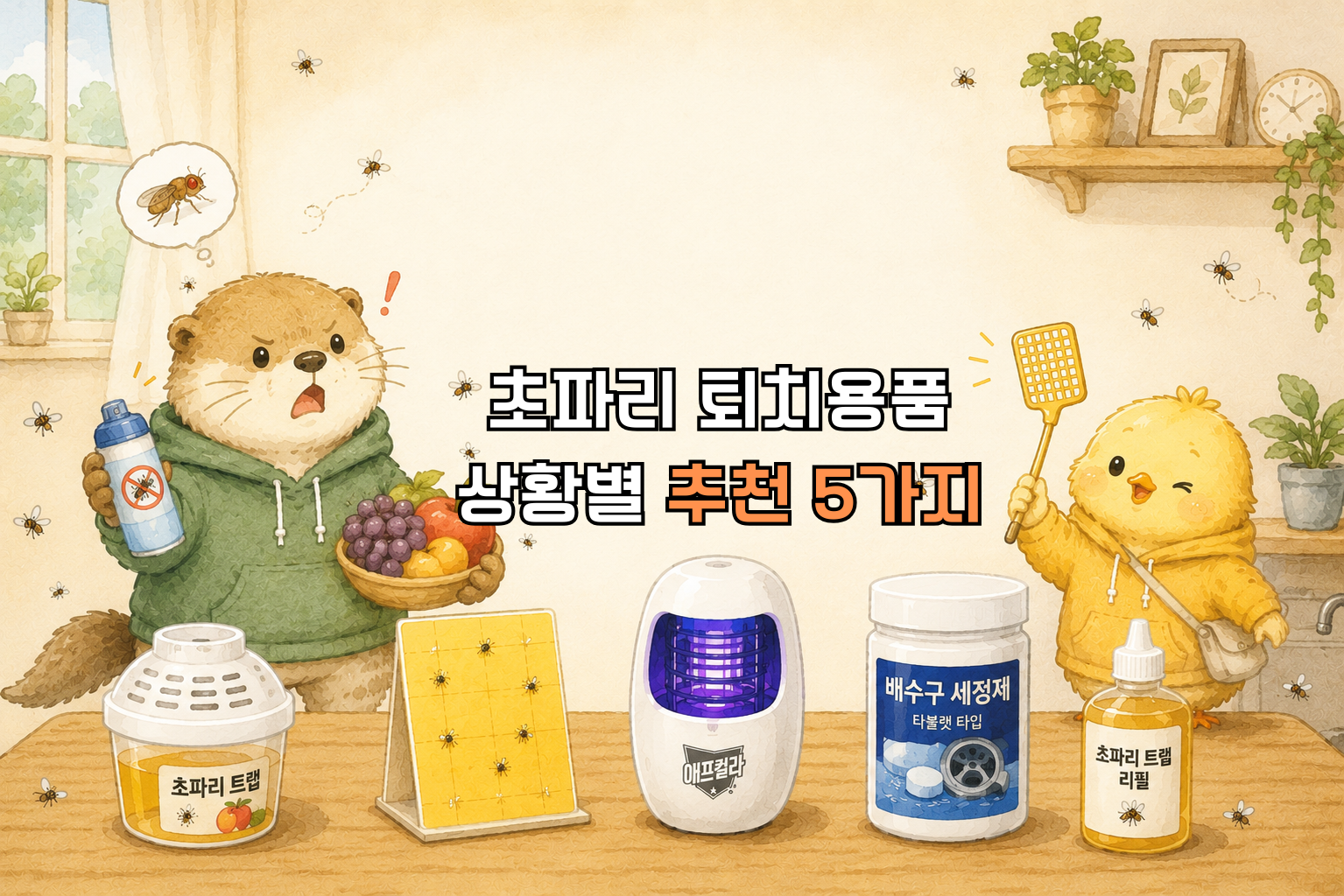 초파리 퇴치용품 추천 5가지를 소개하는 글