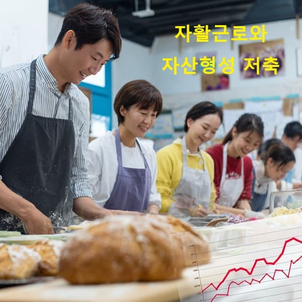 자활근로와 자산형성 저축을 시각화한 이미지