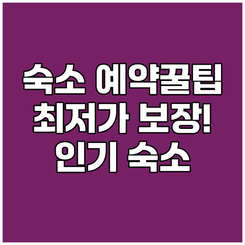 믈니 숙소 예약 완벽 가이드 최저가 