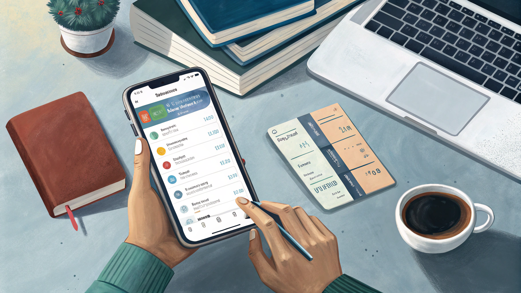 통장쪼개기 엡, 일러스트 이미지