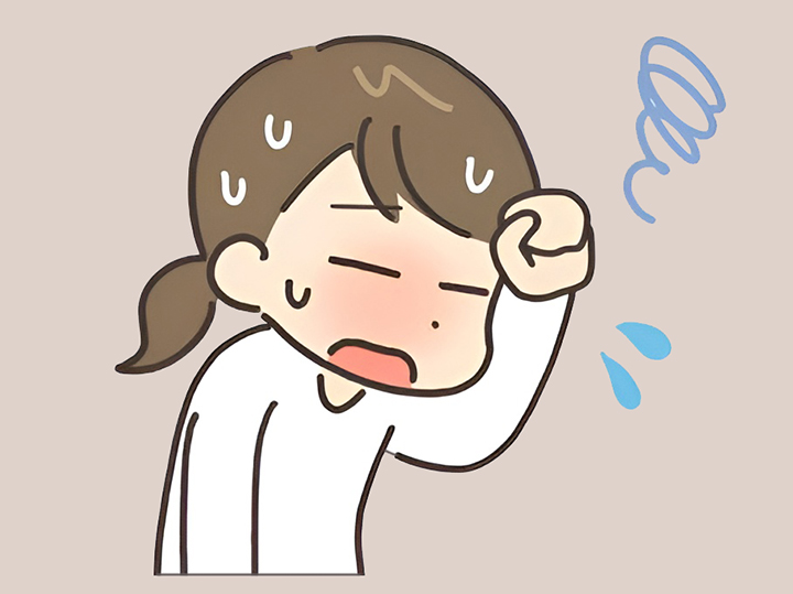 열감과-땀이-많이-나는-여성