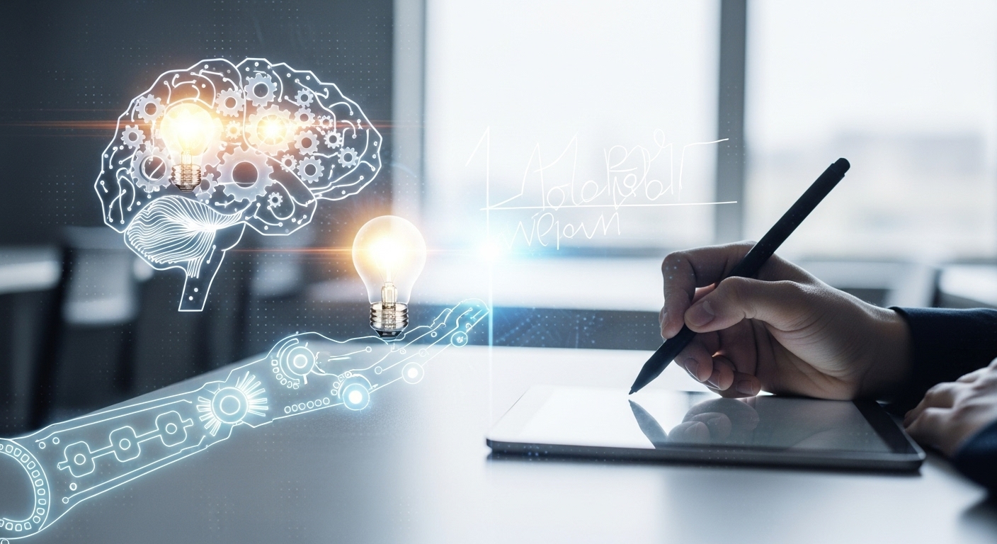 AI 시대 글쓰기 교육의 새로운 방향을 보여주는 이미지