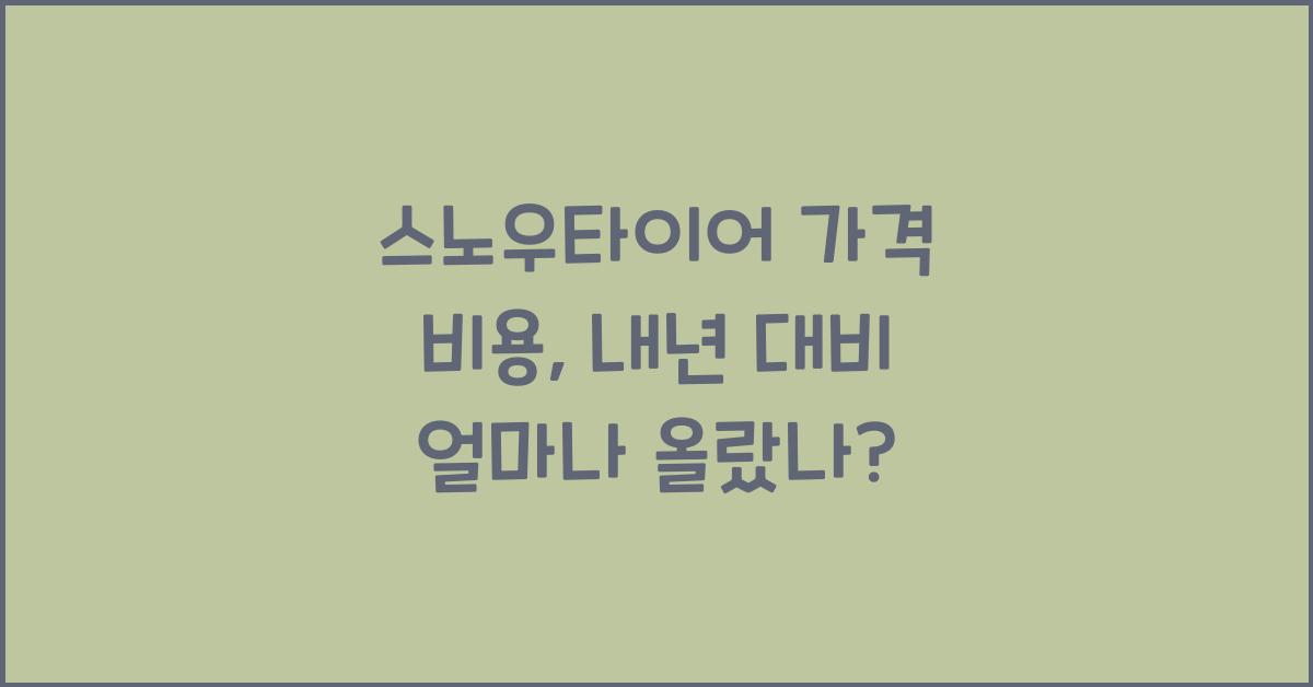 스노우타이어 가격 비용