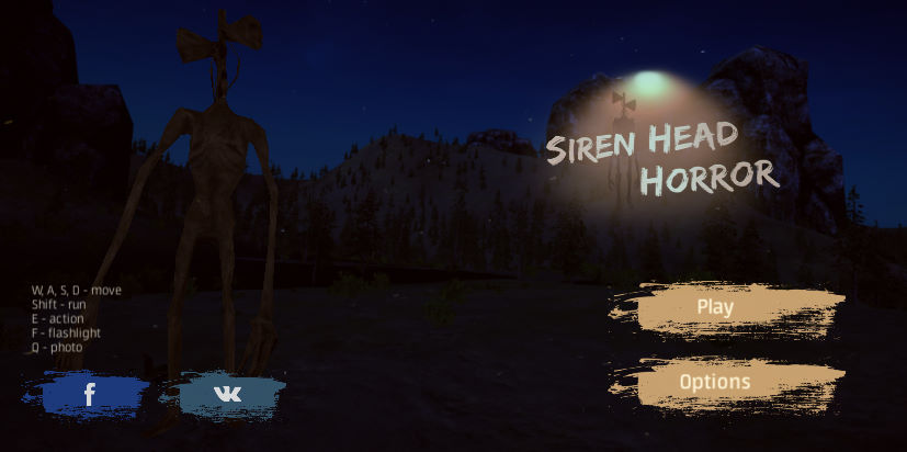 사이렌 헤드 공포 게임 메인화면