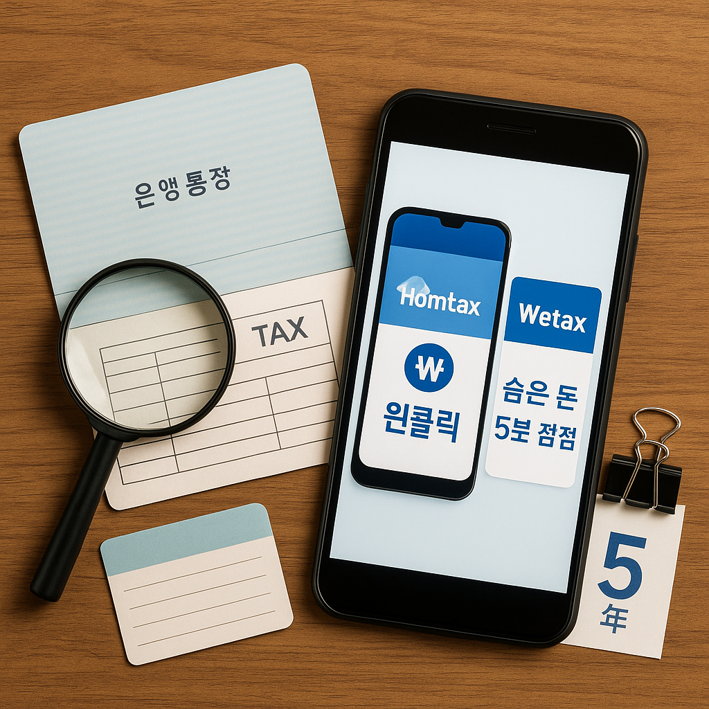손택스·위택스로 미수령 금액 5분 점검 — 환급계좌·사전계좌등록 가이드