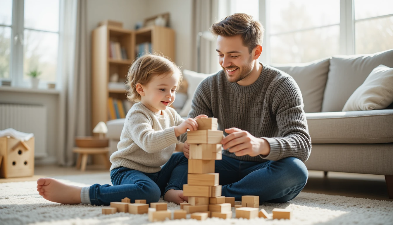 아이와 아빠가 함께 노는 모습