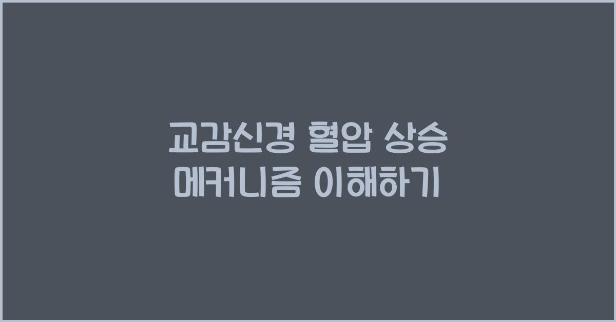 교감신경 혈압 상승 메커니즘