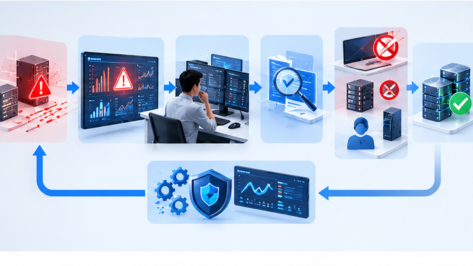보안 이벤트 탐지부터 분석·대응·복구·탐지 개선까지 이어지는 SOC 처리 과정
