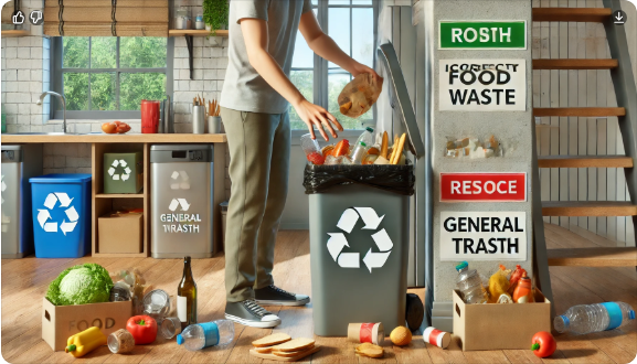 음식물 쓰레기 분리수거.귤껍질