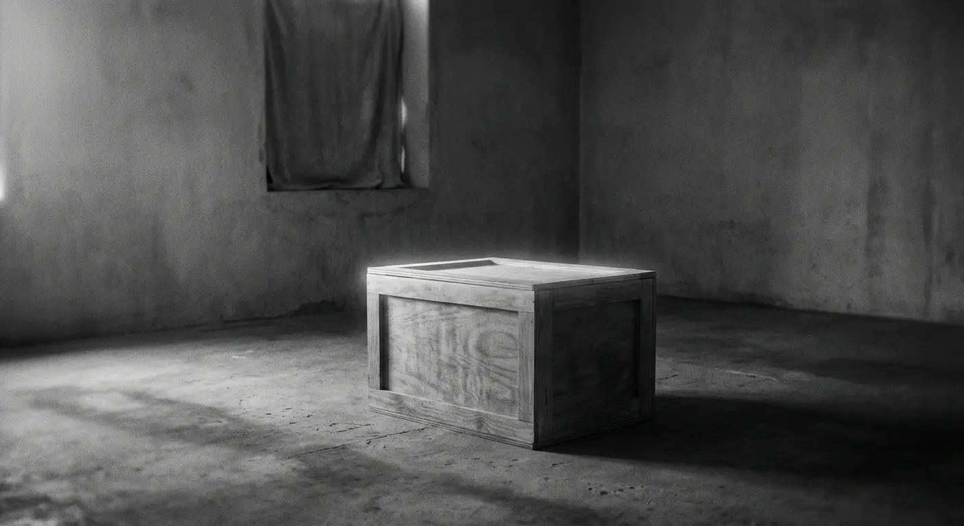 A closed box symbolizing uncertainty before observation