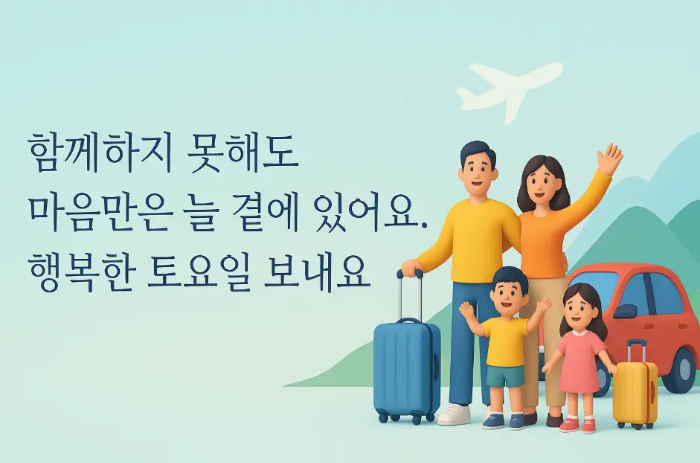 가족-토요일-인사말-가족-여행